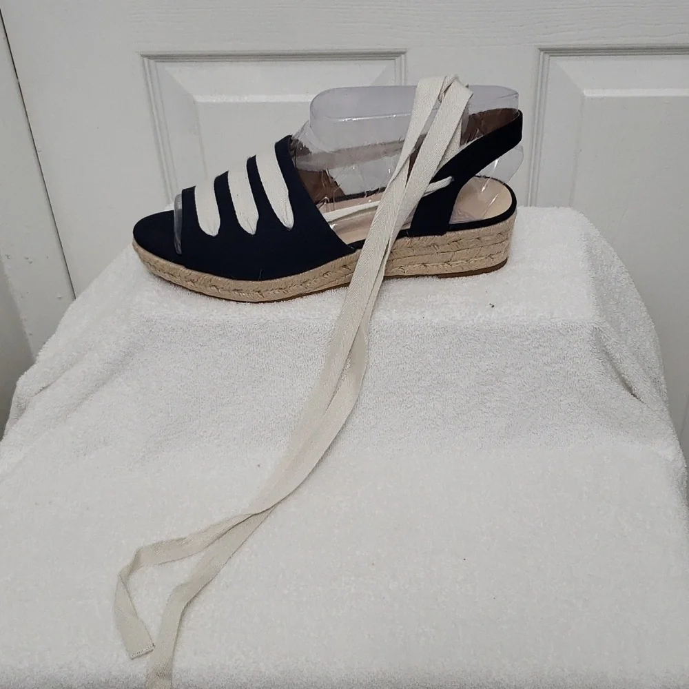 NWOT Ninewest Appaloosa Sling Back Lace-Tie Espadrille-Size 10 1/2 - Picture 3 of 8